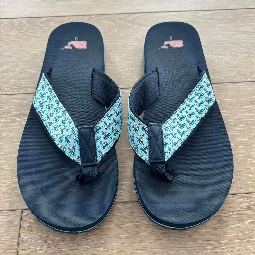 Vineyard Vines Classic Foam Sailboat Beach Flip Flop Sandals Men's Sz 9.